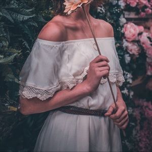 Over the shoulder mini dress